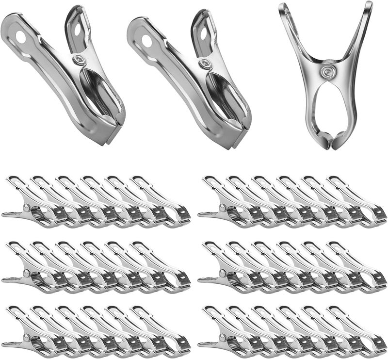 Cuxeedi 40 PCS Garden Clips, Heavy Duty Stainless Steel Greenhouse Clamps, Greenhouse Clips for Netting, Have a Strong Grip to Hold Down The Shade Cloth or Plant Cover on Garden Hoops or Greenhouse Hoops - Image 1